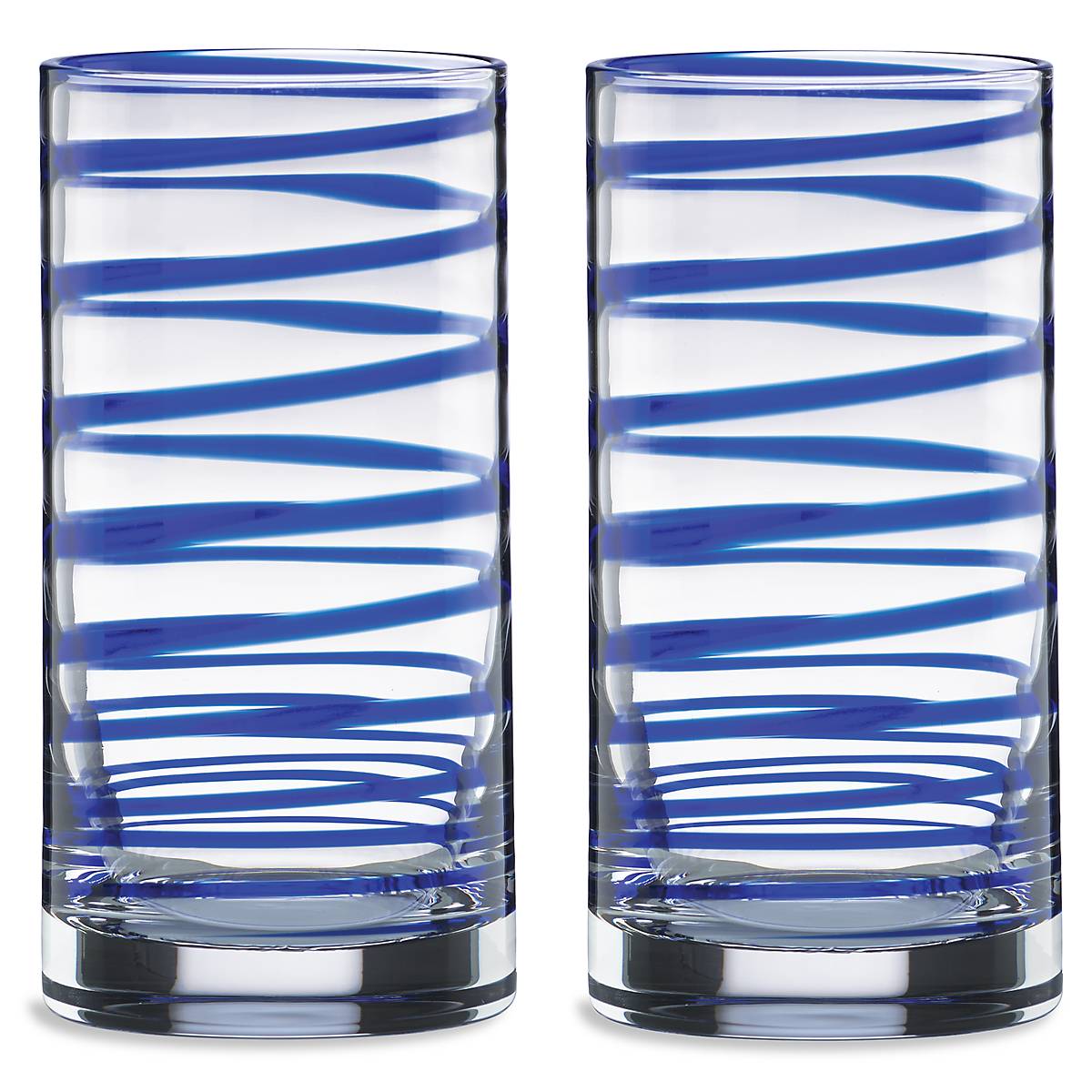 Modern Stripe Highball Glasses, Set of 2