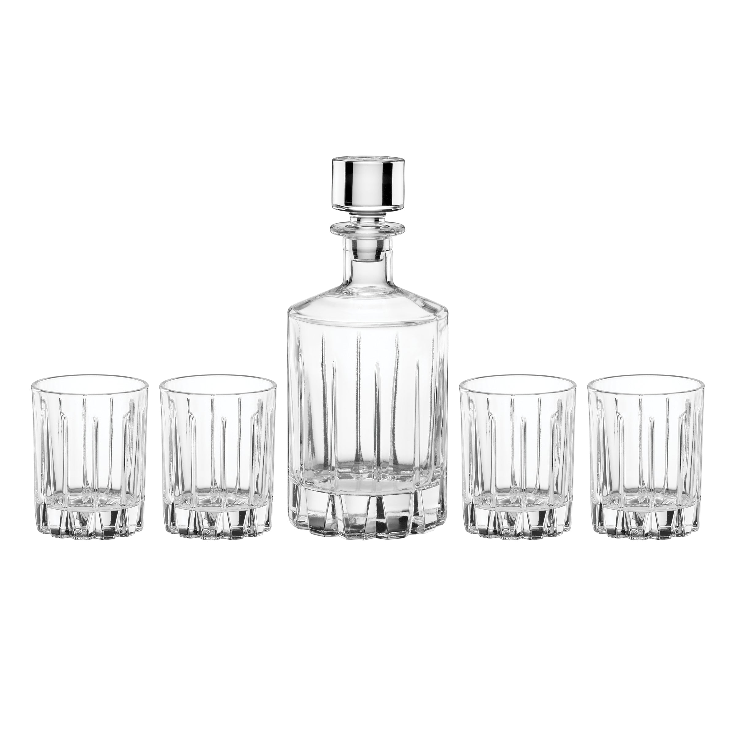 Vertical Cut Whiskey Decanter & Glass Set, 5-Piece - Image 4