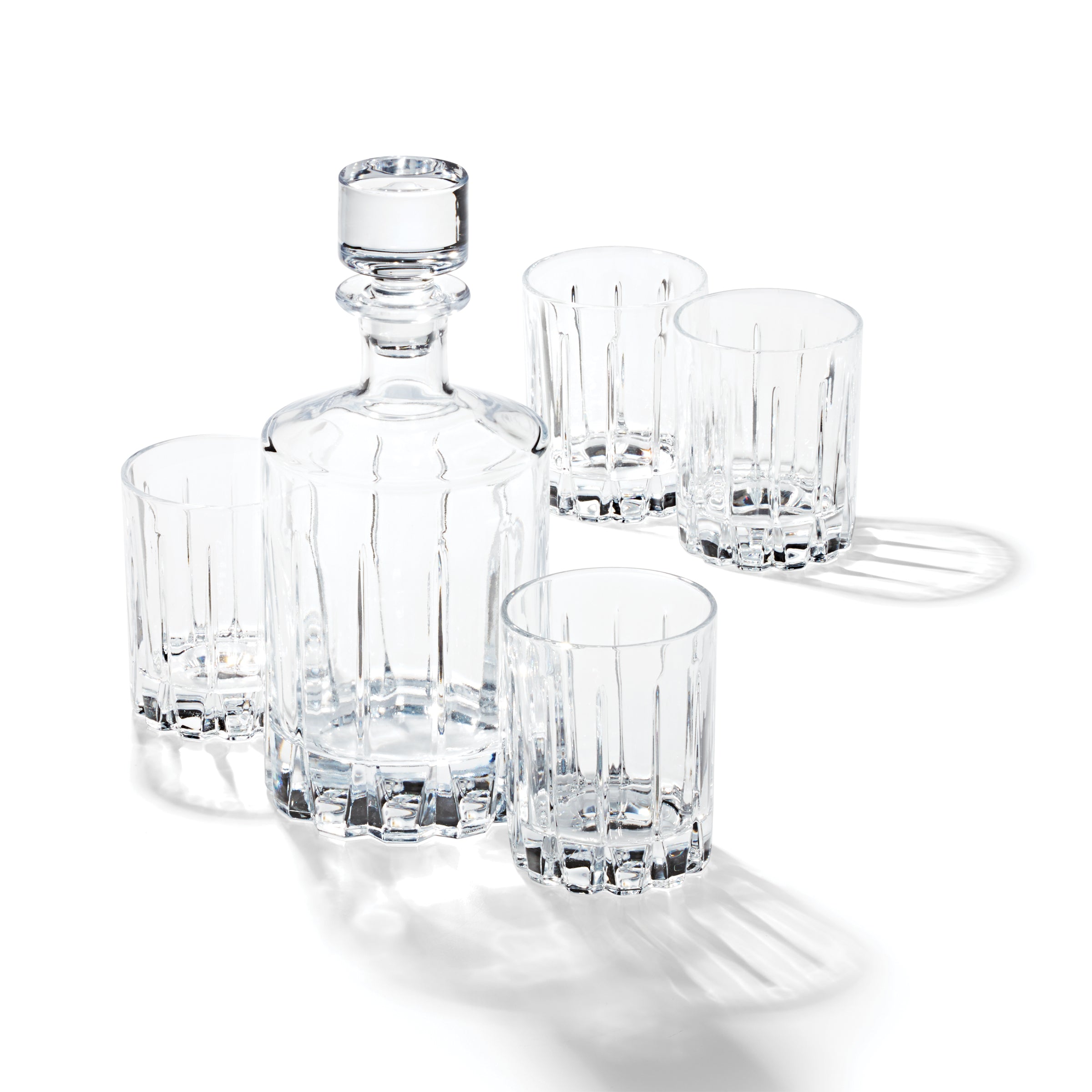 Vertical Cut Whiskey Decanter & Glass Set, 5-Piece - Image 2