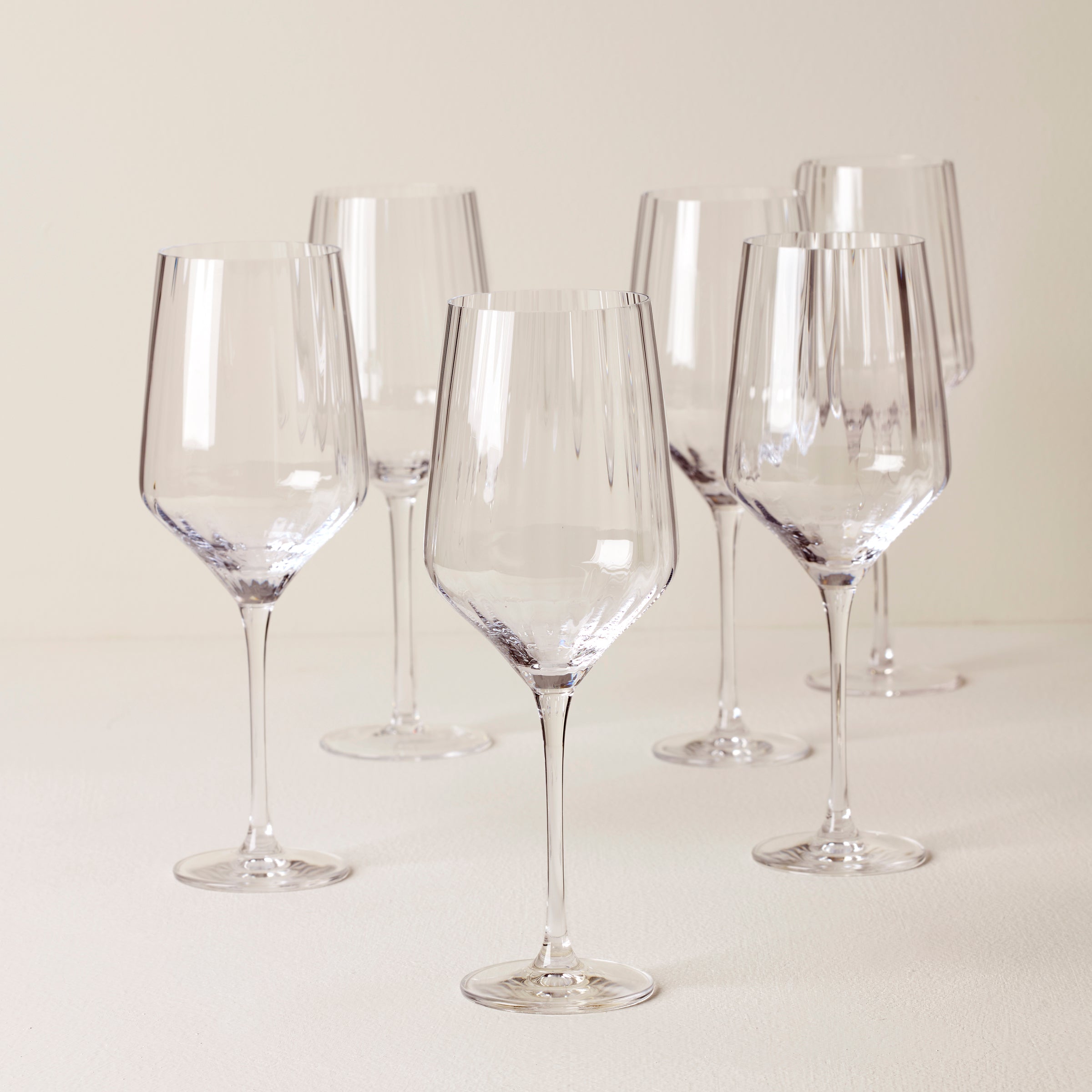 Angled Optic Wine Glasses - Set of 6