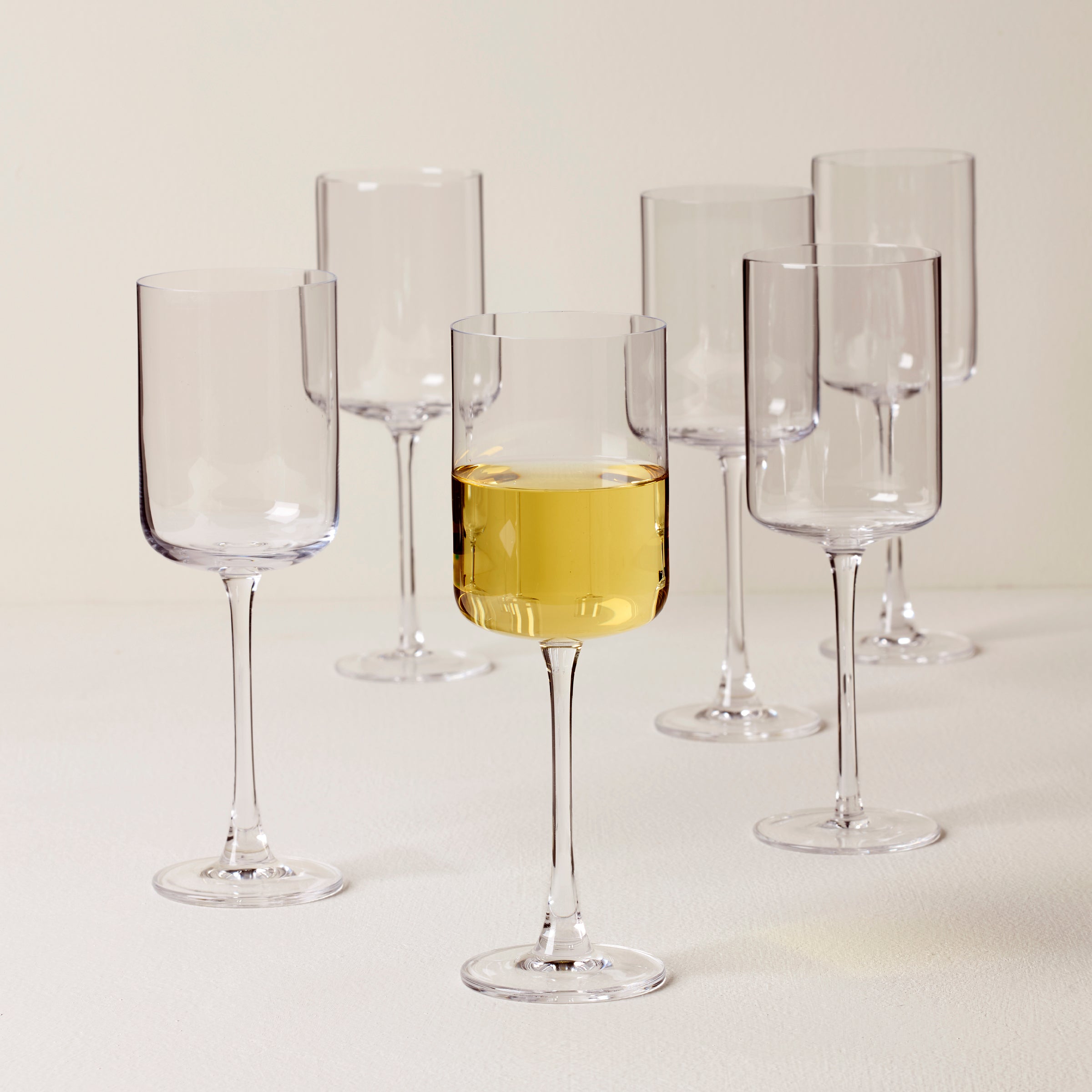 Straight White Wine Glasses - Set of 6 - Image 2