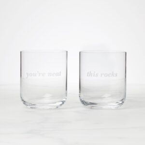 Novelty Quote Double Old Fashioned Glasses, Set of 2