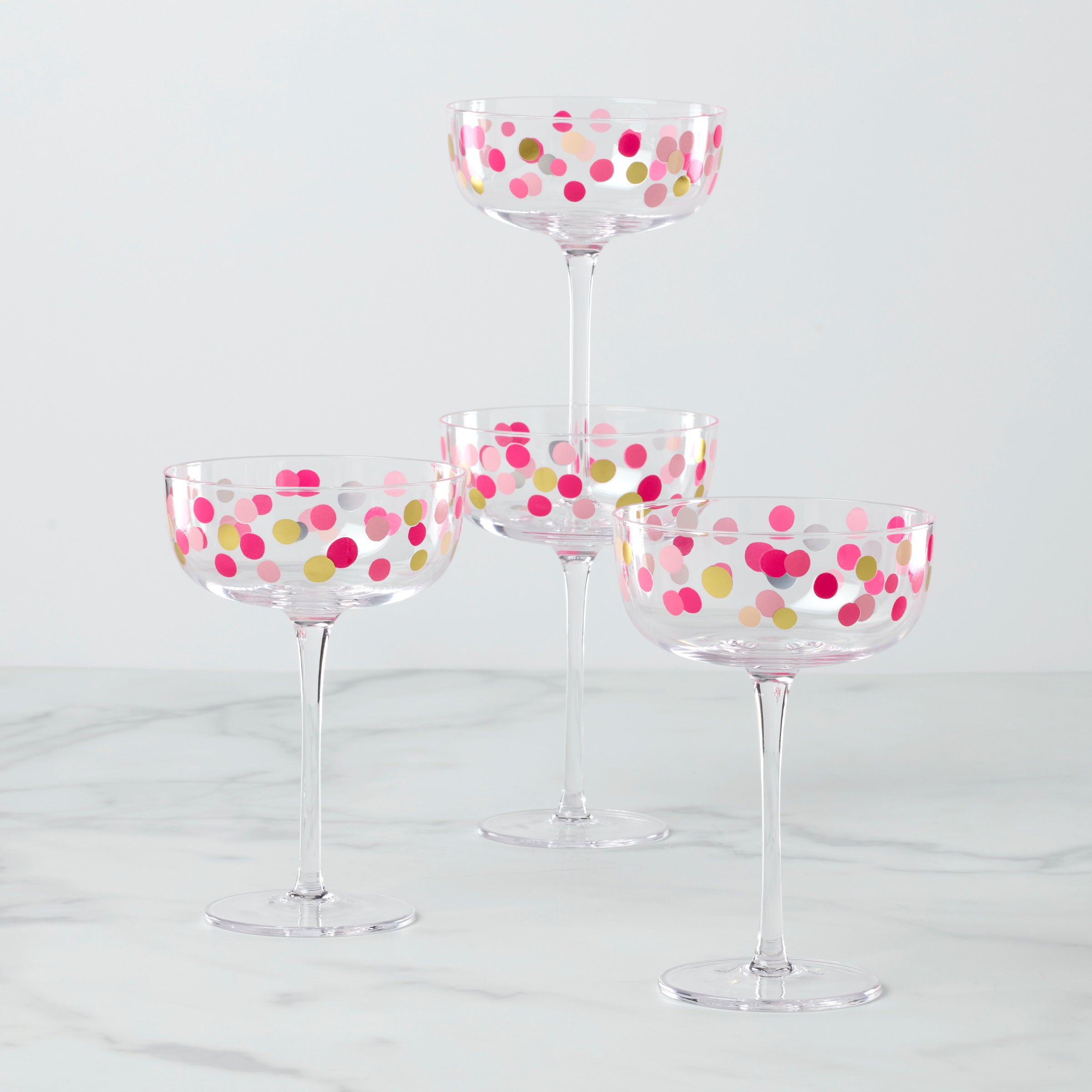 Confetti Coupe Glasses, Set of 4