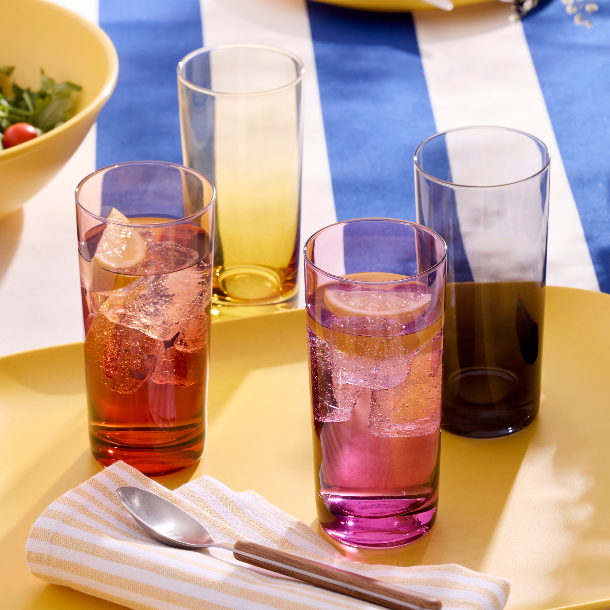 Glassware arranged for relaxed everyday gatherings