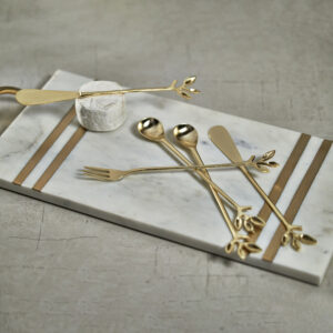Gold Leaf Cocktail Spoons Set of 4