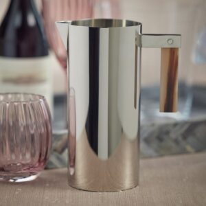 Nickel Finish Pitcher with Horn Handle