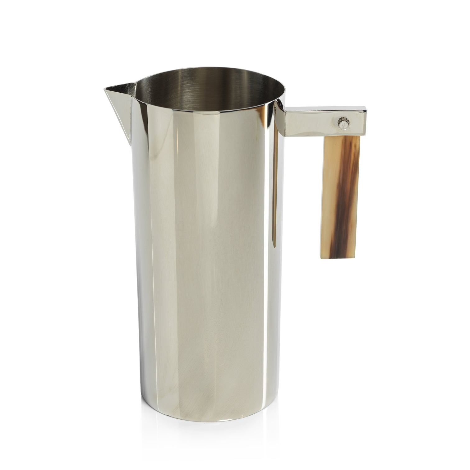 Nickel Finish Pitcher with Horn Handle - Image 2