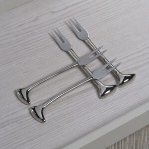 Nickel Cheese and Cocktail Forks Set of 4