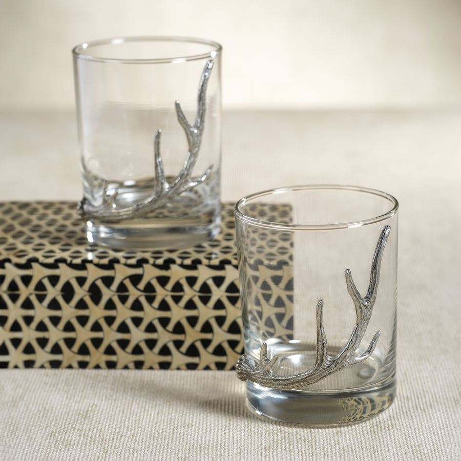 Pewter Antler Glass Pitcher and Rocks Set - Image 3
